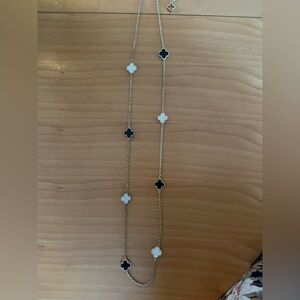 Gold and Black Clover Necklace